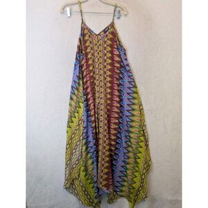 Argee Women's Size L Maxi Dress Bohemian Print Spaghetti Strap